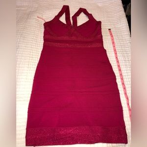 Hot Pink Sparkle Bandage Dress small